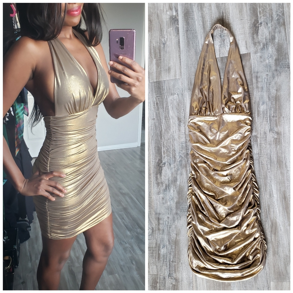 Gold foil dress